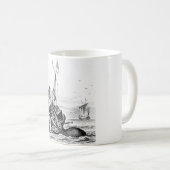 Mug Kraken/poulpe Eatting un bateau de pirate, (Devant droit)