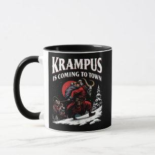 Mug Krampus arrive à Town Krampus Noël
