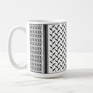 Mug Kuffiya en Jordanie noir et blanc