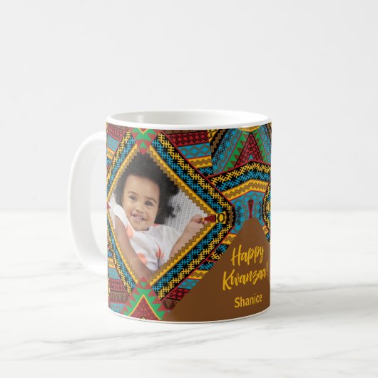 Mug Kwanzaa Patter Diamond Couleur Lumineuse Personnal (Devant gauche)