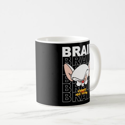 Mug Ky Et Le Cerveau Texte Stack Big Face (Devant droit)