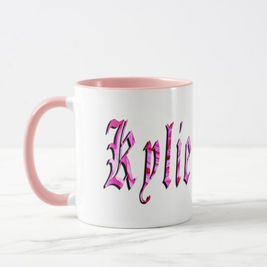 Mug Kylie, Nom, Logo Ringer Combo Café Mug. (Gauche)