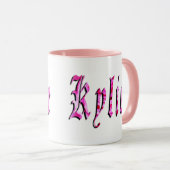 Mug Kylie, Nom, Logo Ringer Combo Café Mug. (Devant droit)