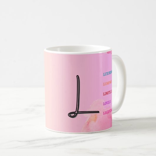Mug "L" initial (11oz) (Devant droit)