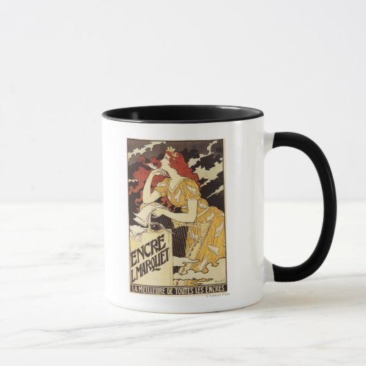 Mug L. Marquet Ink Femme à tête rouge et harpe (Droite)
