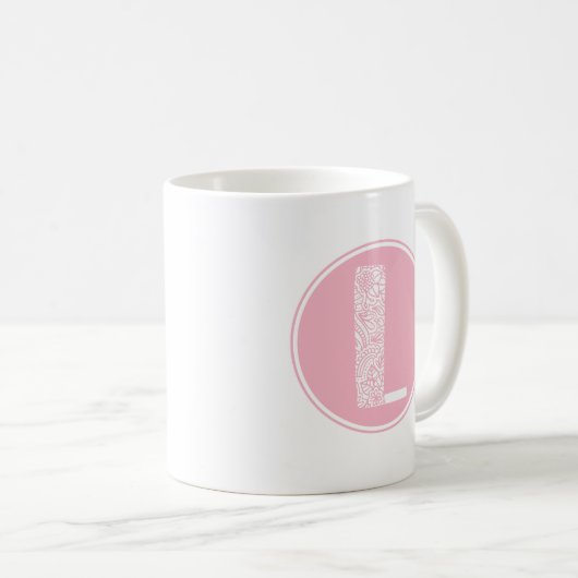 Mug L Monogramme floral initial (Devant droit)