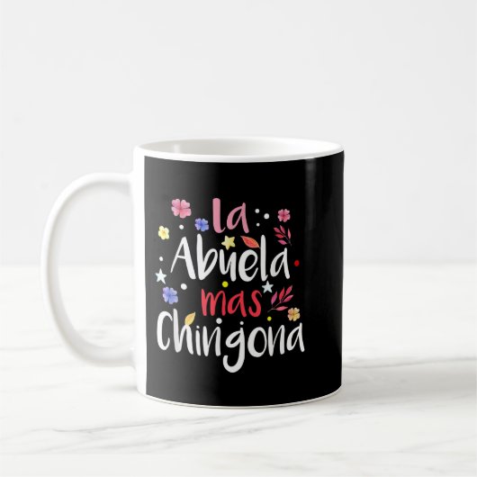 Mug La Abuela Mas Chingona Grandma espagnole Floral (Gauche)
