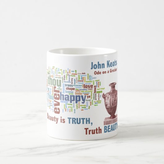 Mug La beauté est ode de John Keats de vérité sur une (Centre)
