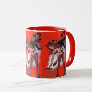 Mug La beauté et le Krampus Noël Vintage Noël