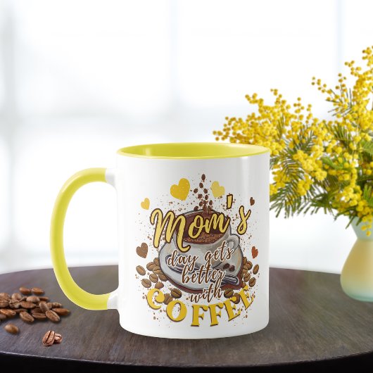 Mug La belle Jaune Funny Moms Day s'améliore avec du c