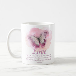 Mug La Bible chrétienne des femmes Verse Papillon :Am