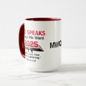 Mug La Bible de Dieu chrétien 2025 TOUTE ANNÉE Monogra (Devant gauche)