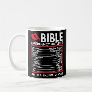 Mug La Bible numéros d'urgence Funny Christian Bible &