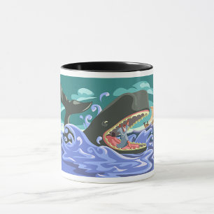 Mug La Biblique Jonah et la Scène de l'Océan Baleine