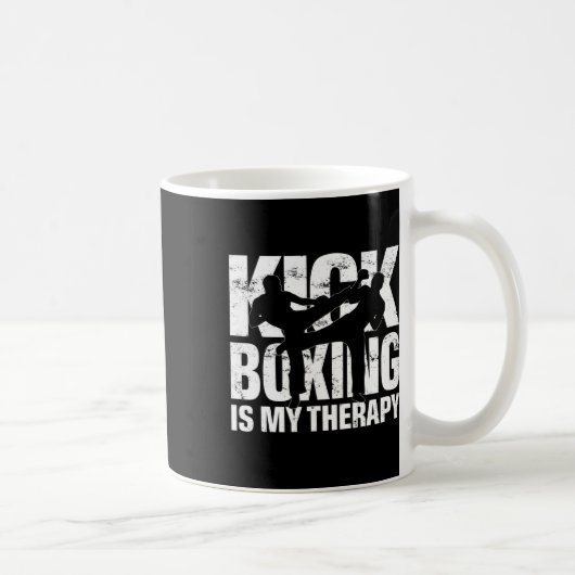 Mug La boxe thaïlandaise est ma thérapie, motif de com (Droite)