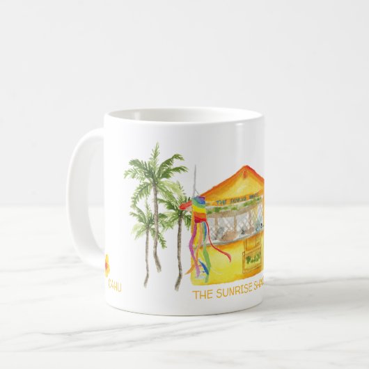 Mug La cabane de soleil hawaii jaune (Devant gauche)