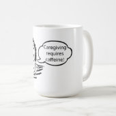 Mug La caféine est indispensable à la prise de soin (Devant droit)