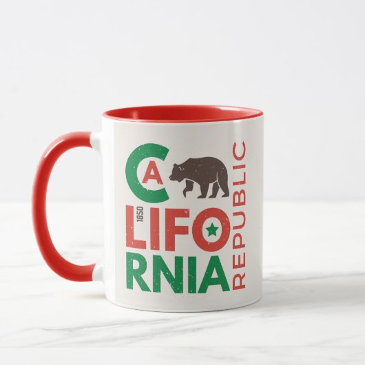 Mug La Californie avec le logo d'ours gris (Gauche)