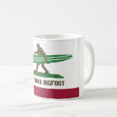 Mug La Californie surfant Bigfoot Longboard (Devant droit)