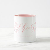 Mug La calligraphie moderne rose applaudit les fleurs  (Centre)