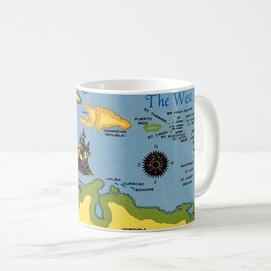 Mug La carte des Antilles  (Devant droit)