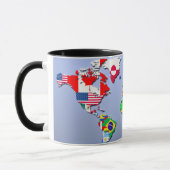 Mug La carte du monde avec leurs drapeaux (Gauche)