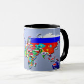 Mug La carte du monde avec leurs drapeaux (Devant droit)