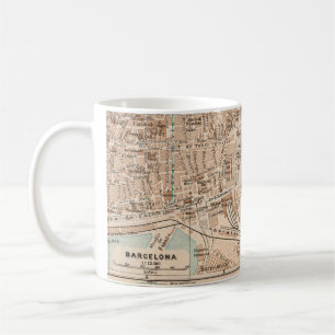 Mug La carte Vintage de Barcelone