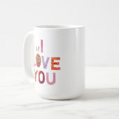 Mug La Caterpillar Très Affamée | Je t'aime (Devant gauche)