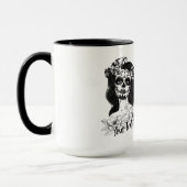 Mug "La Catrina" Poupée avec tatouage aux fleurs - per (Gauche)