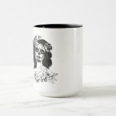 Mug "La Catrina" Poupée avec tatouage aux fleurs - per (Centre)