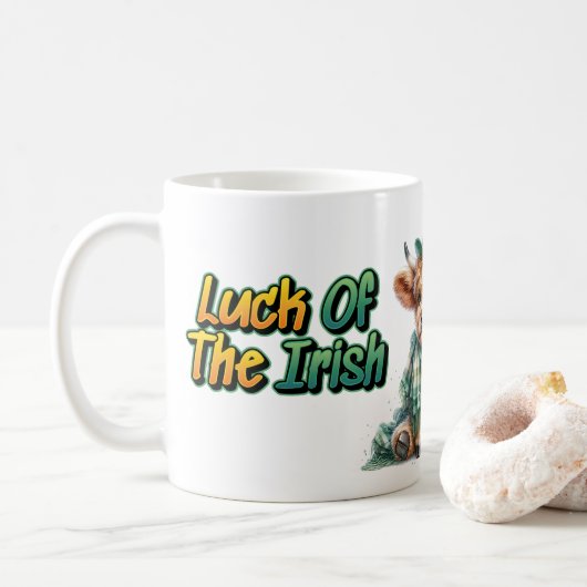 Mug La Chance De La Vache Des Highlands Irlandais (Avec donut)