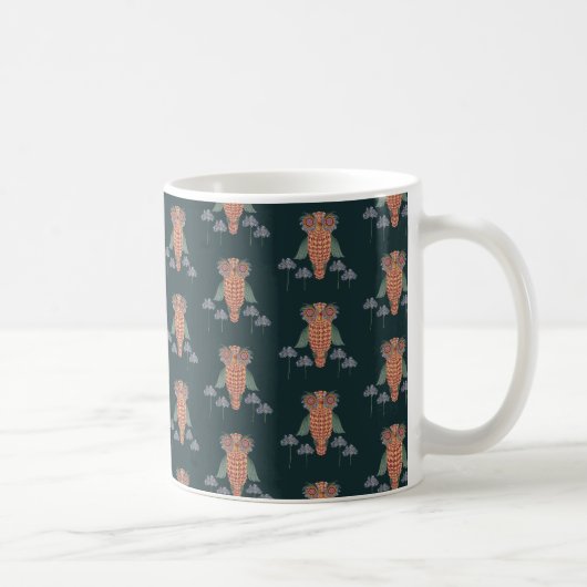 Mug La chouette de sagesse et de fleurs (Droite)