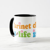 Mug La clarinette mignonne est de rétros fleurs de la (Devant gauche)