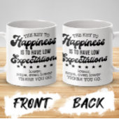 Mug La clé de la boue du bonheur, de faibles attentes