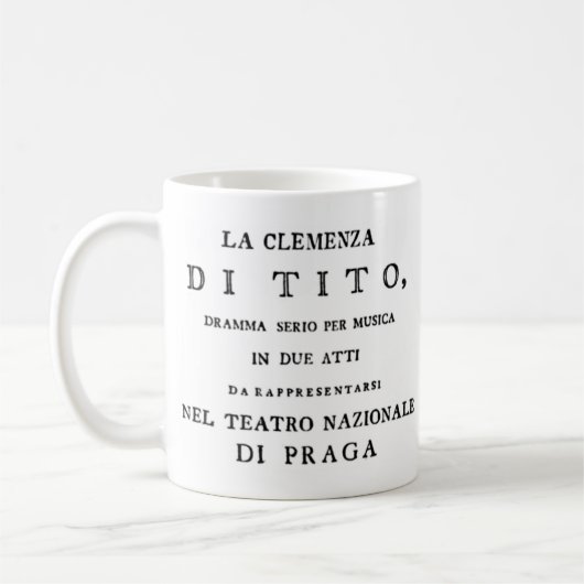 Mug La Clemenza di Tito Libretto page de titre (Gauche)
