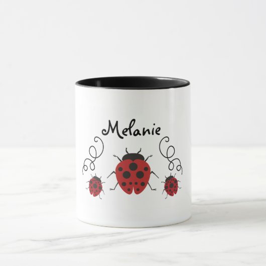 Mug La coccinelle moderne rouge le personnalisent (Centre)