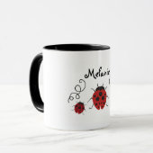 Mug La coccinelle moderne rouge le personnalisent (Devant gauche)
