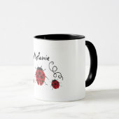 Mug La coccinelle moderne rouge le personnalisent (Devant droit)