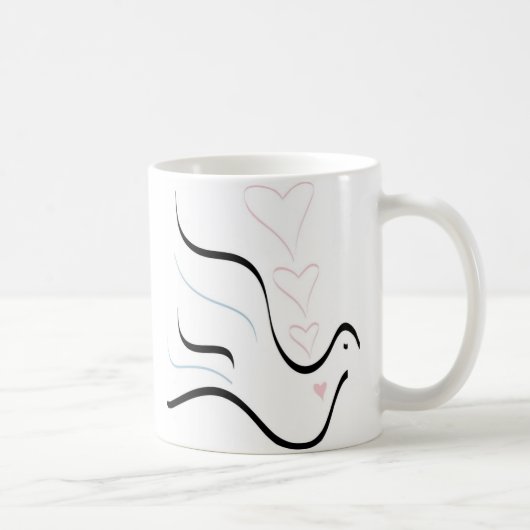 Mug La colombe stylisée dans les couleurs pastel (Droite)