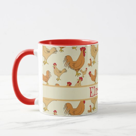 Mug La conception Brown de poulet personnalisent (Gauche)
