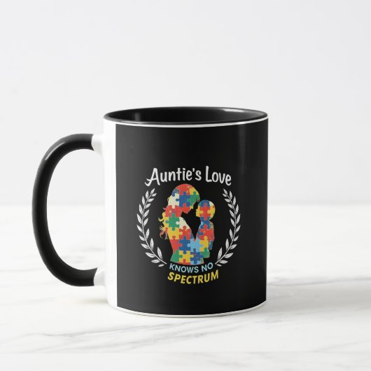 Mug La conscience de l'autisme de l'amour de la tante (Gauche)