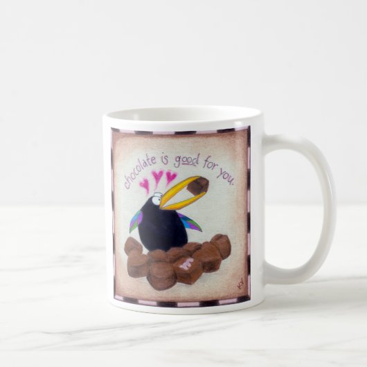 Mug La corneille indique que le chocolat est bon pour (Droite)