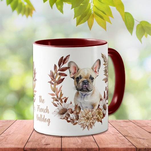 Mug La couronne d'automne du chien taureau français