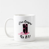 Mug La cow-girl est cadeau d'anniversaire 21 (Gauche)