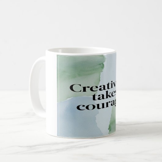 Mug La créativité prend courage, option 2 (Devant gauche)