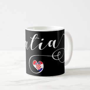 Mug La Croatie, coeur croate de drapeau