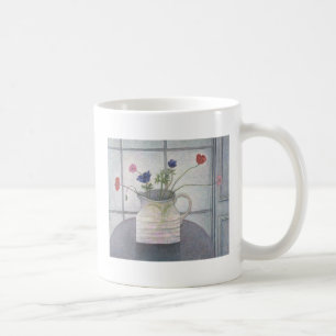 Mug La cruche 2008 d'anémones et de pavots fleurit