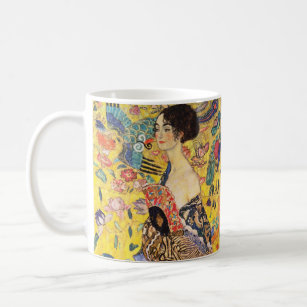 Mug La Dame de Gustav Klimt avec un fan