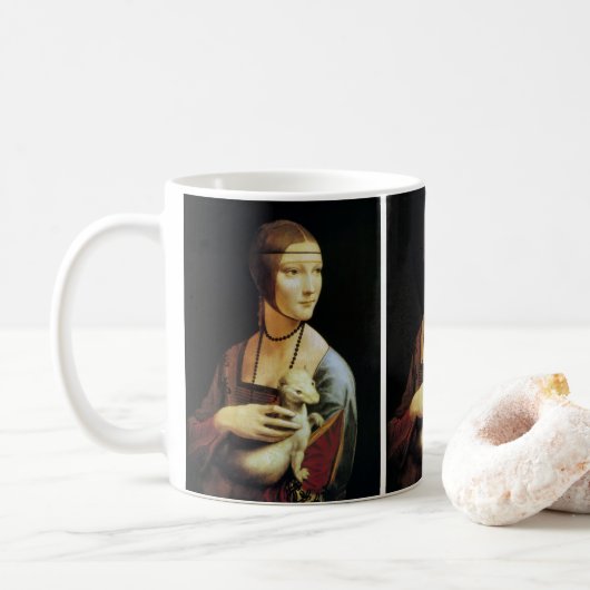 Mug La Dame de Léonard de Vinci avec une mine (Avec donut)
